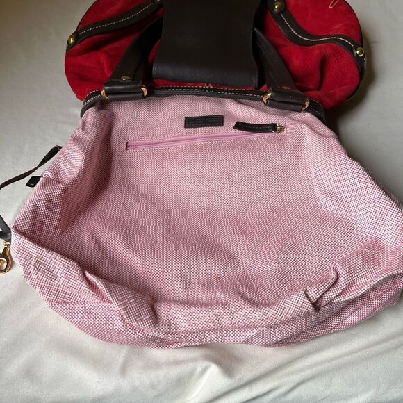 Dooney & Bourke Hayden Panettiere Red Suede Tote Bag Limited Edition Handbag - Picture 11 of 14